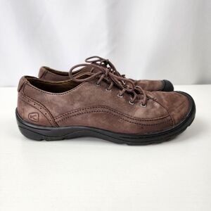 Keen Women's Brown Sterling City Leather Hiking Lace Up Sneakers Size 9